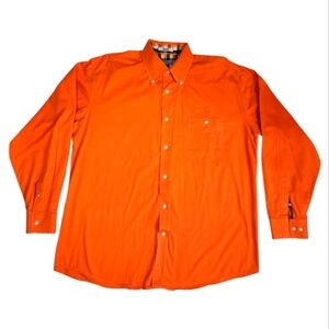 Drysdales Western Button-Down Shirt Men’s L Orange 100% Cotton Cowboy Ranch